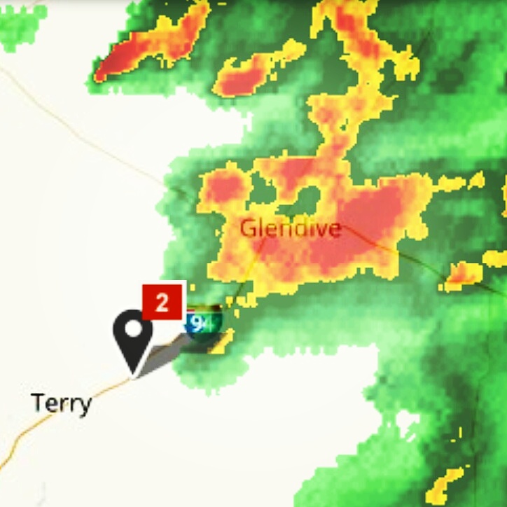 It's so important to track the weather when you are travelling. We heeded warnings and stopped outside of Glendive instead of in it. Good call!