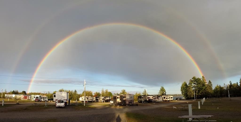 We were treated to a full double rainbow above our RV one rainy afternoon.